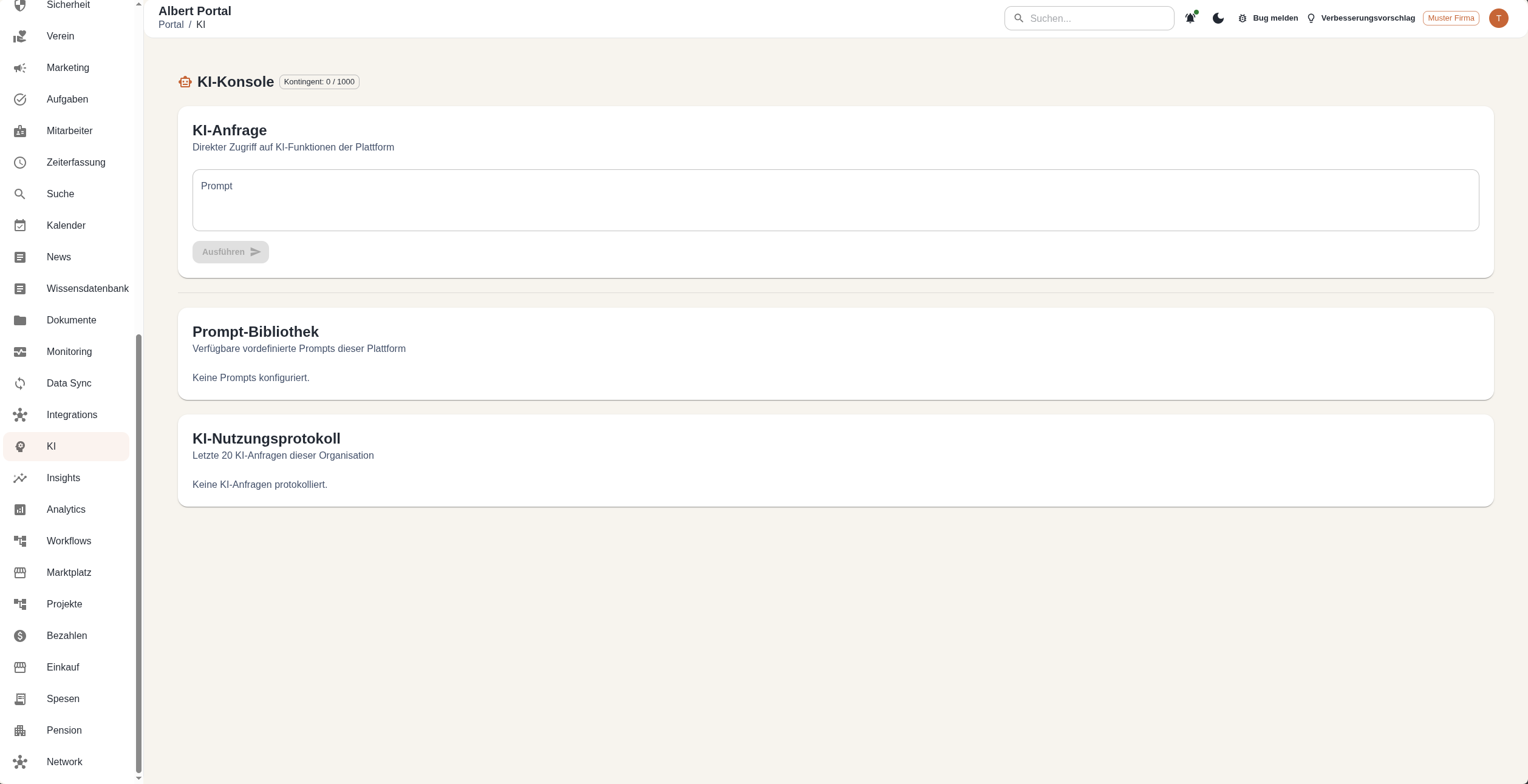 Screenshot AlbertAI
