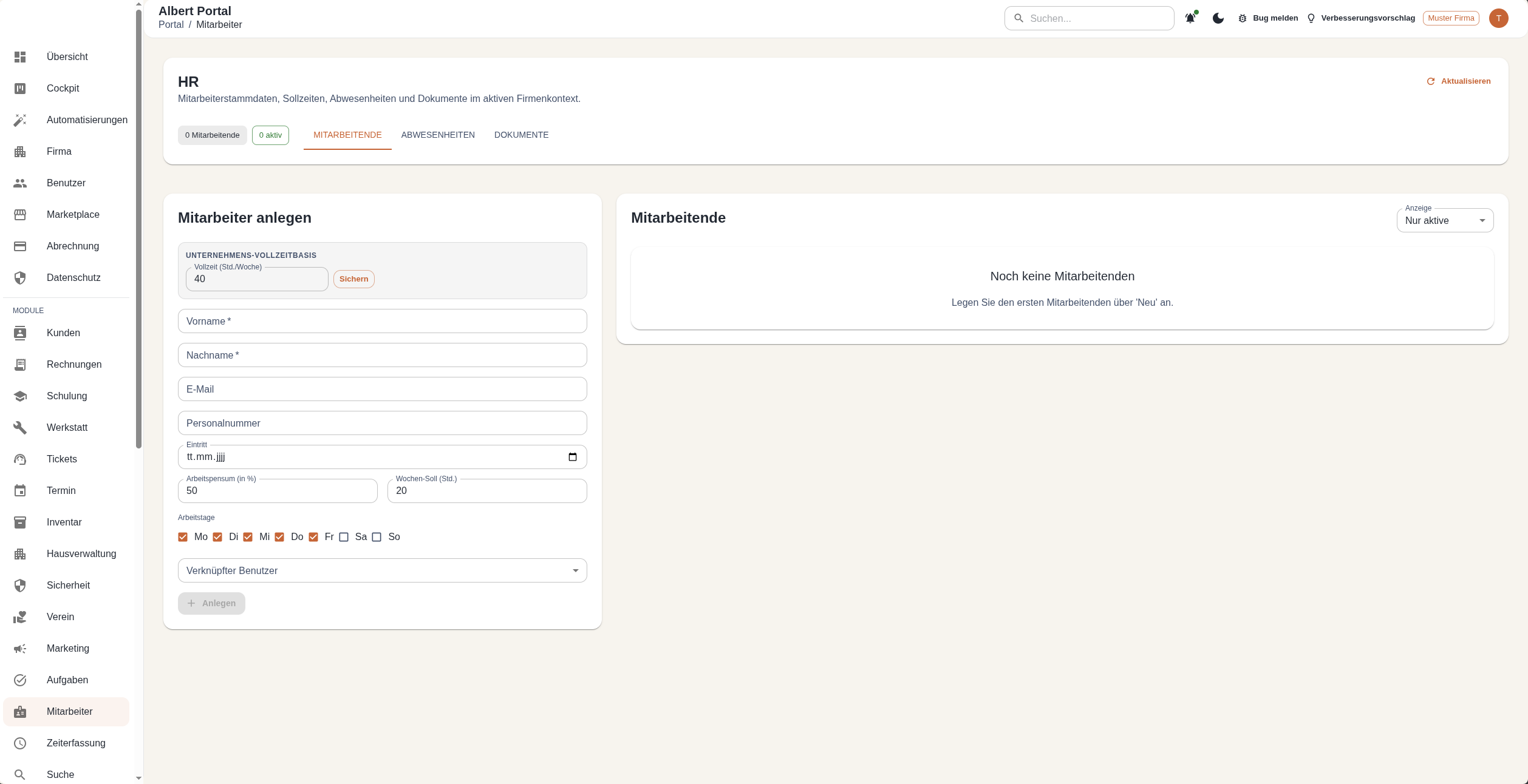 Screenshot AlbertHR