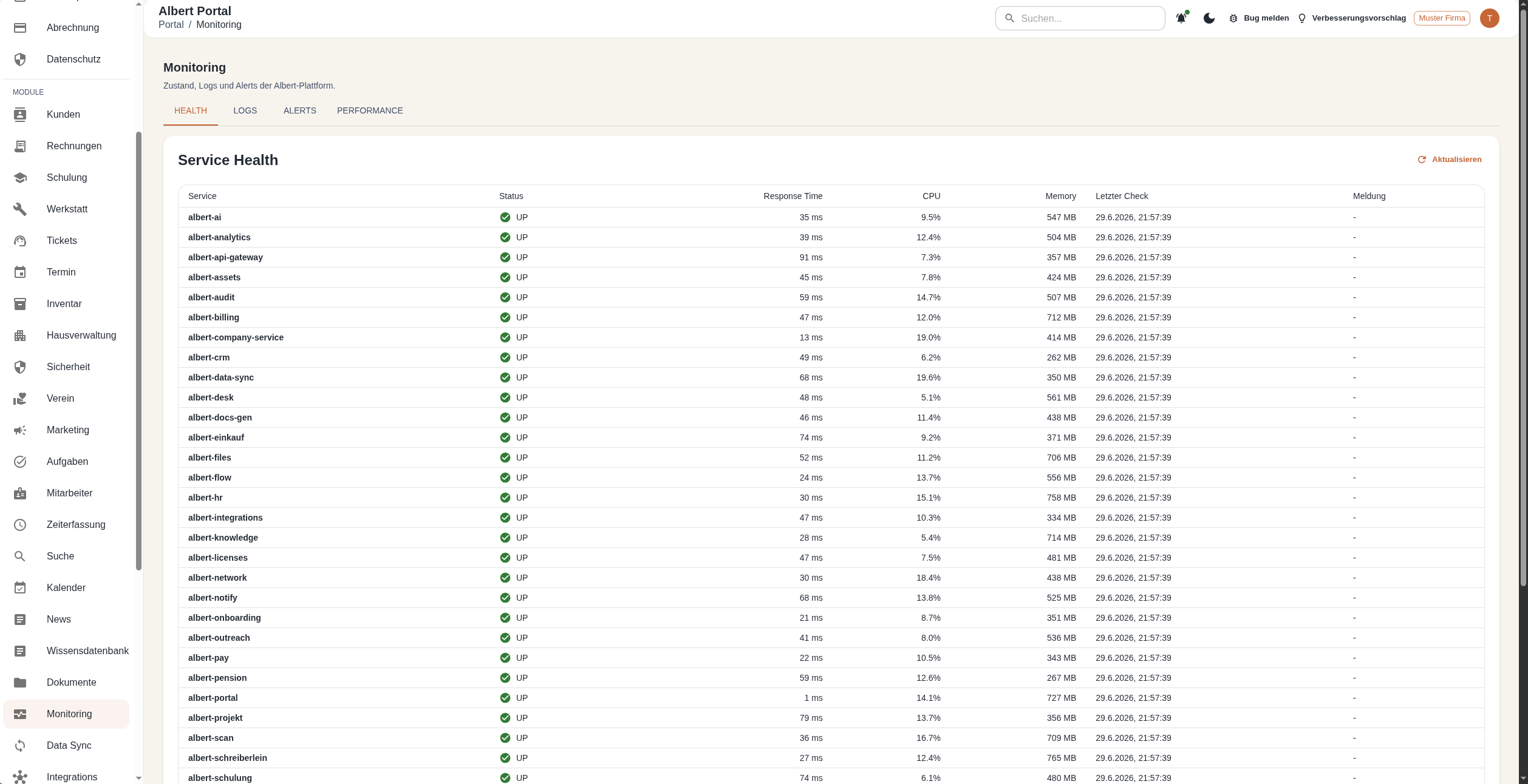 Screenshot AlbertNetwork
